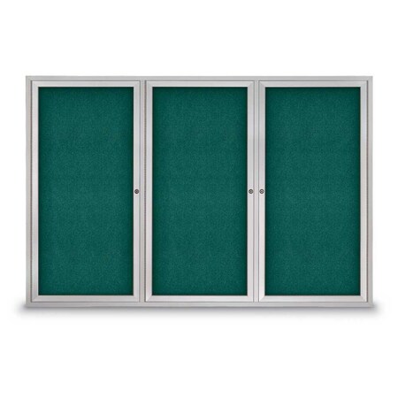 United Visual Products Sliding Door Indoor Enclosed Corkboard, 9 UV9029ACS-BLACK-APRICOT